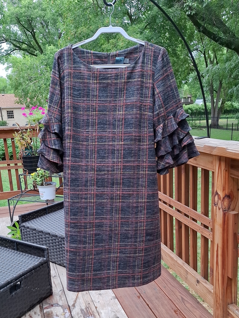 Gabby Skye Windowpane Dress Sz XL
